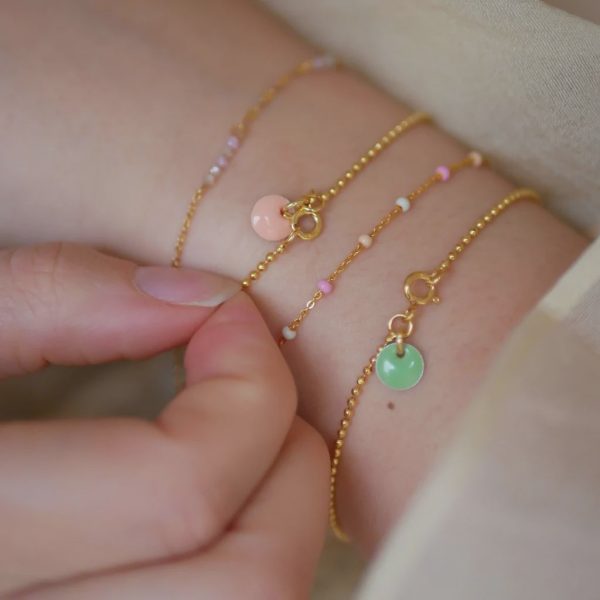 ENAMEL Ball Chain Bracelet in Dusty Green For Cheap