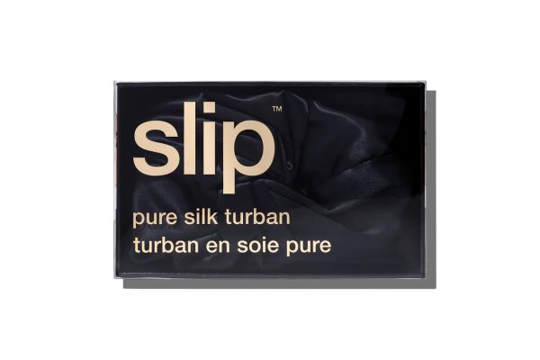 SLIP Silk Turban in Black on Sale