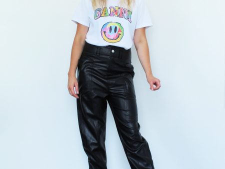 IM Tessini Faux Leather Trousers in Black Online Hot Sale