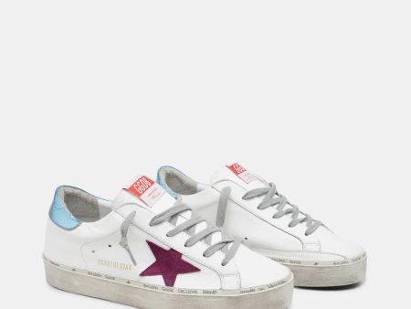 GG Hi Star 118 in White with Purple Star, Blue Heel on Sale