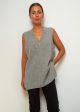 360 Fernanda V Neck Vest in Mid Heather Grey For Cheap