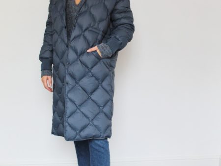 R&B Rudy Long Puffer in Grey For Cheap