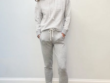 360 Rylan Striped Hoodie in Mist, Chalk Discount