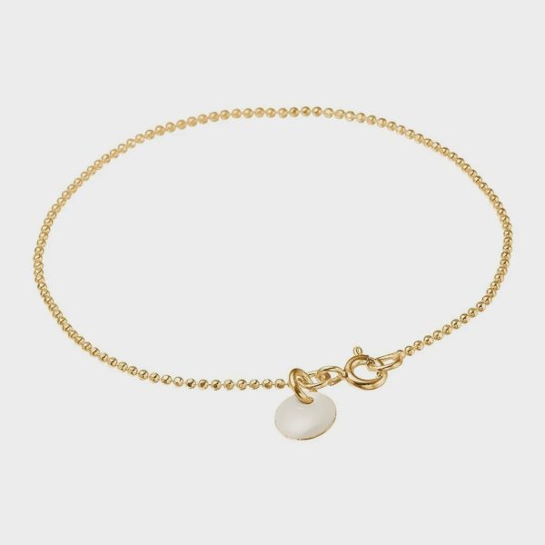 ENAMEL Ball Chain Bracelet in White Cheap