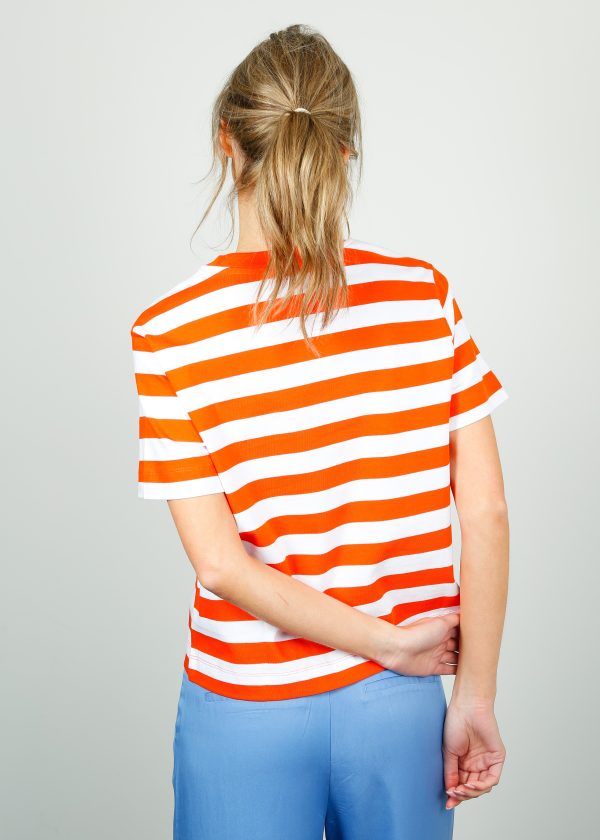 SLF Essential Striped SS Boxy Top in Orangeade Sale