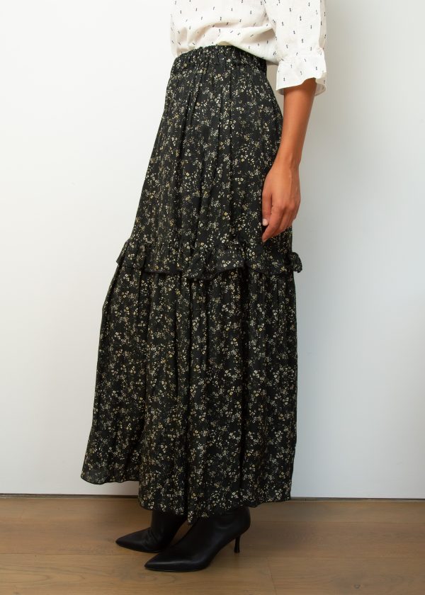 BR Habbi Printed Skirt in Black Online Hot Sale