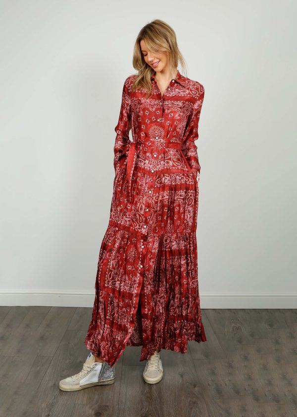 GG Golden Paisley Print Dress in Spiced Apple Online Hot Sale