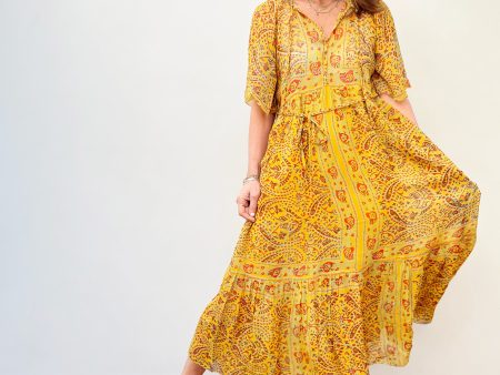 L&H Rhesus Dress in Bandana Yellow For Cheap