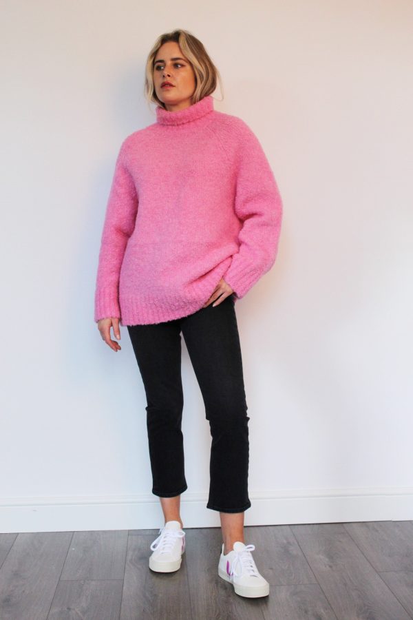 SLF Myah High Neck Knit in Prism Pink Discount