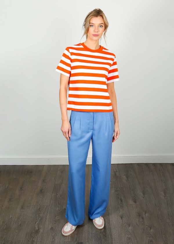 SLF Essential Striped SS Boxy Top in Orangeade Sale