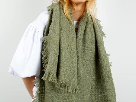 CALEIDO Cashmere Basket W Scarf in Shale Green Online Sale