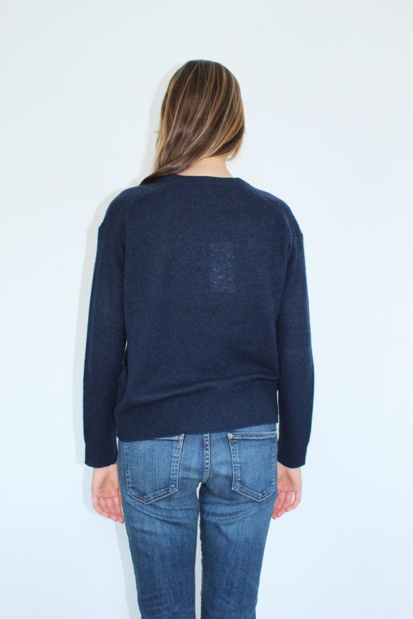 360 Daphne Crewneck Knit in Blue Depths For Discount