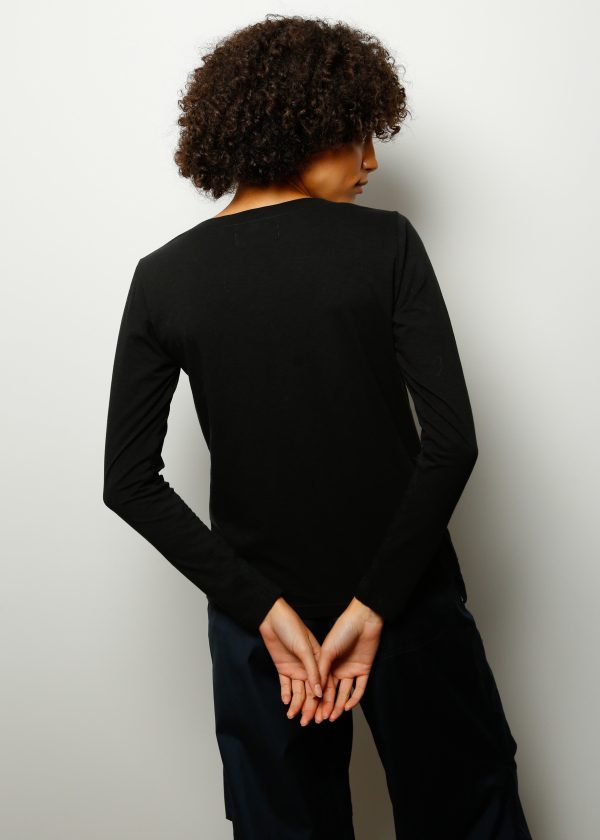 V Bridget Long Sleeve Top in Black Online now