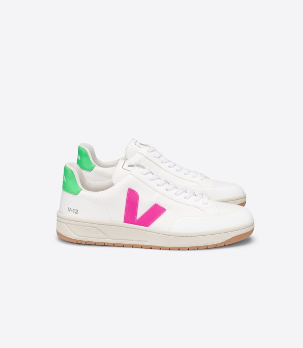 VEJA V-12 Mesh in White, Sari, Absinthe Discount