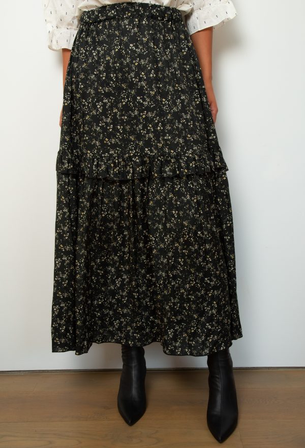 BR Habbi Printed Skirt in Black Online Hot Sale