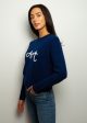 BF Cropped Art Jumper in Navy Fashion