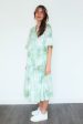 GANNI F6336 Cotton Poplin Wrap Dress in Kelly Green Hot on Sale