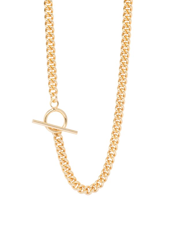 TS Gold T-Bar Curb Link Necklace 50cm Fashion