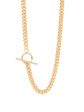 TS Gold T-Bar Curb Link Necklace 50cm Fashion