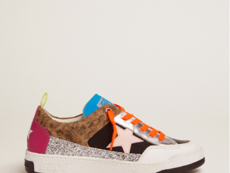 GG Yeah Nylon and Leopard Suede Trainers in Multi Online Hot Sale