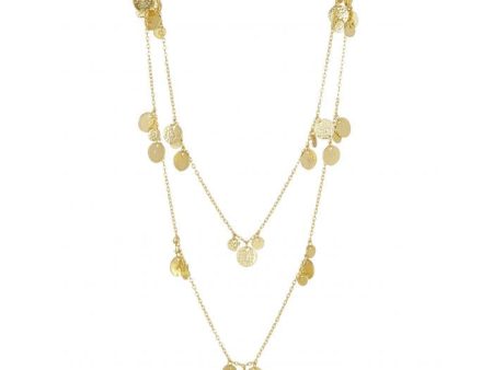 Ashiana JNI00903 Long Necklace with Coins in Gold Sale