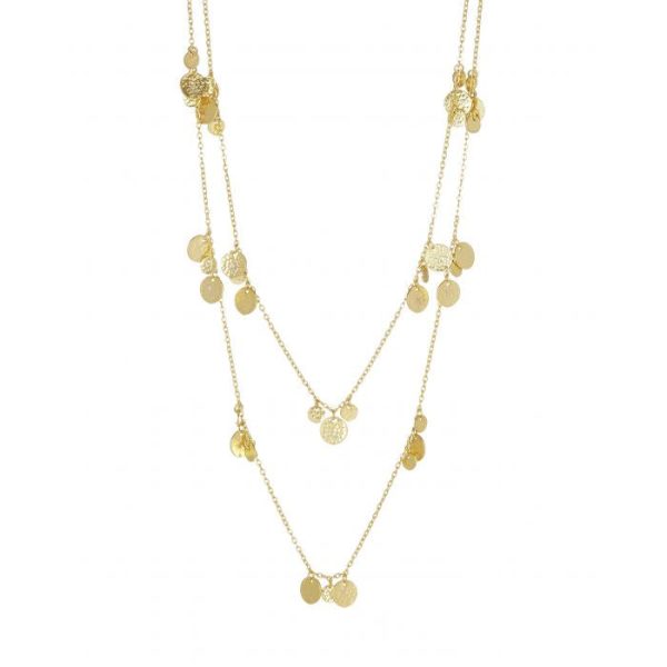 Ashiana JNI00903 Long Necklace with Coins in Gold Sale