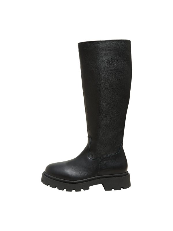 SLF Emma High Leather Boots in Black Online Sale