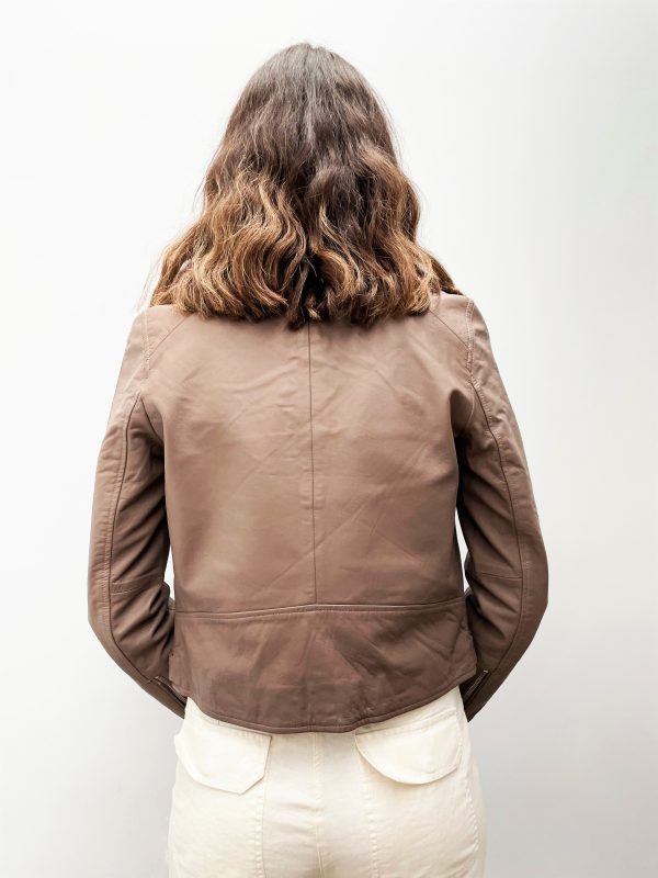 SLF Katie Leather Jacket in Fossil For Cheap