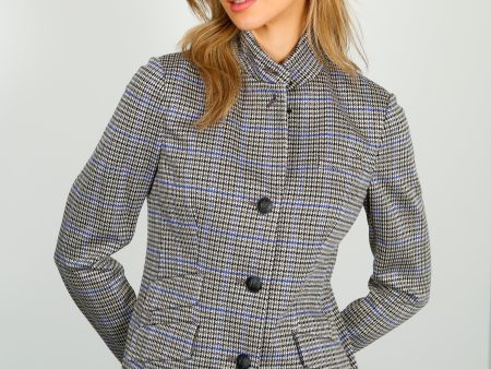 R&B Slade Plaid Blazer in Blue Plaid Cheap