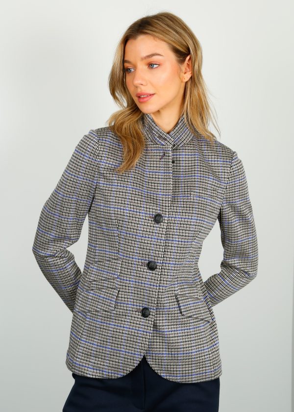 R&B Slade Plaid Blazer in Blue Plaid Cheap