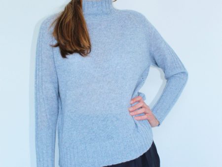 360 Annalee Turtleneck Knit in Light Grey Hot on Sale