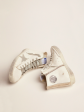 GG Francy Leather Trainers in Silver and White For Discount