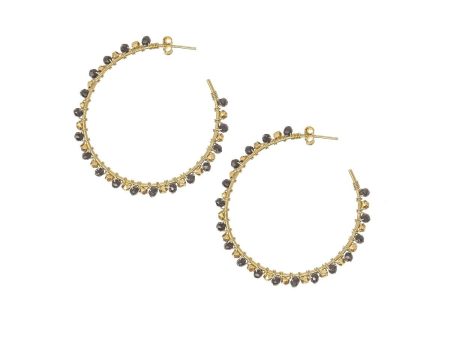 Ashiana JEI05702  Riva Hoop Earrings in Black Onyx For Discount