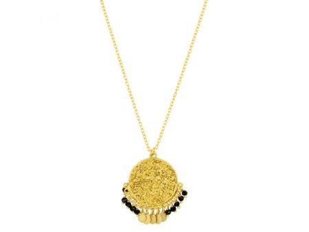 Ashiana JNI09329 Coin and Beads Short Necklace in Black Sale