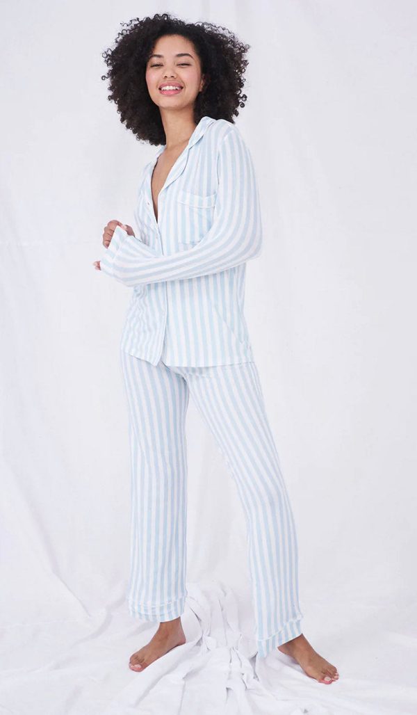 S&S Pale Blue Stripe PJ Set Online