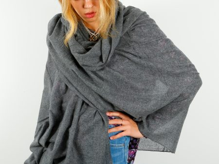 CALEIDO Cashmere Gauze Scarf in Steel Grey Cheap