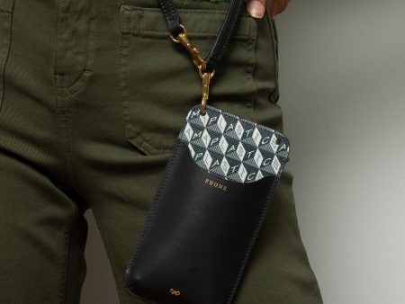 AH Phone Pouch on Strap in Charcoal Sale