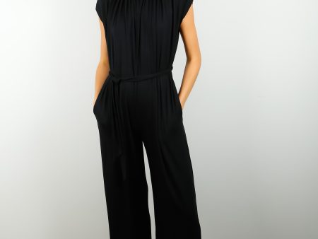 V Norah Jumpsuit in Black Online Hot Sale