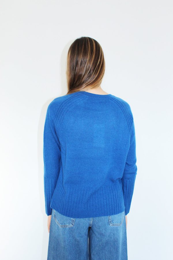 360 Freda Crewneck Knit in True Blue Online now