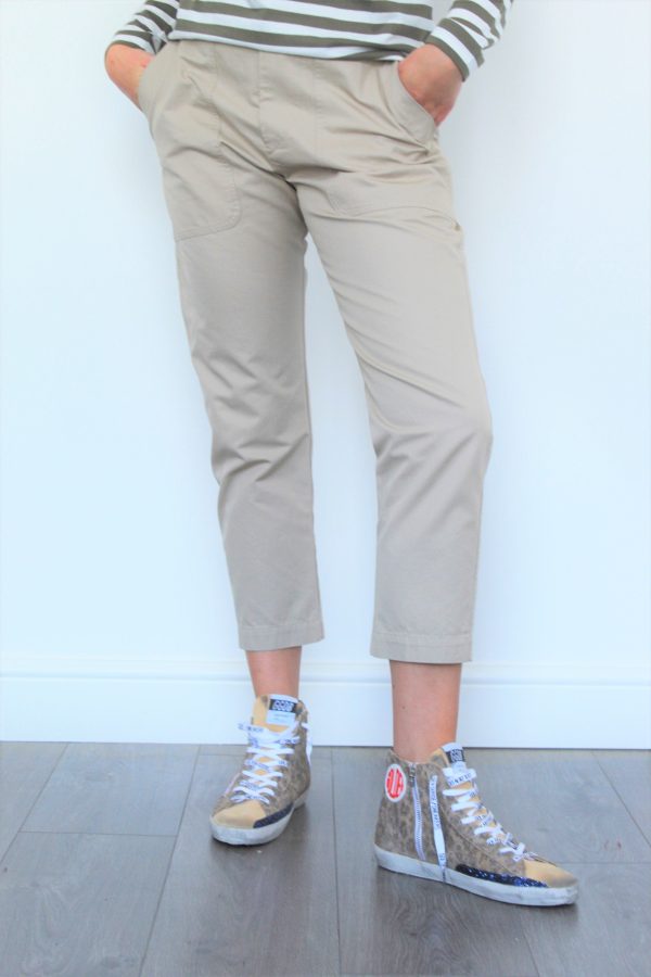 IM Pralunia Cotton Trousers in Beige For Discount