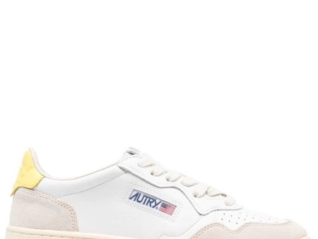 AUTRY MEDALIST in Suede White, Lemongrass Online Sale