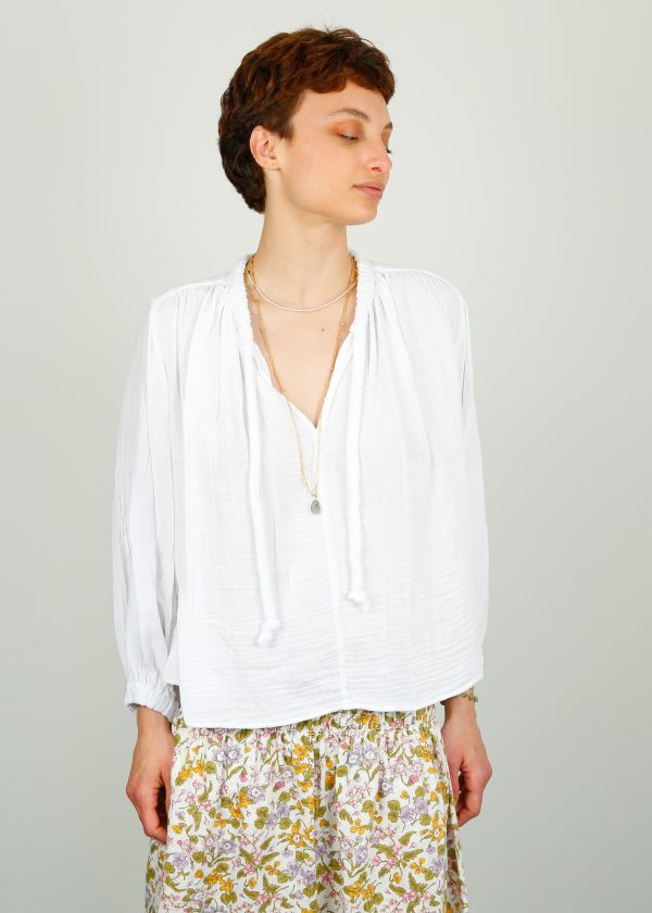 V Kathleen Top in White Hot on Sale