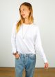 PARK LS Cotton Rd Neck in White on Sale