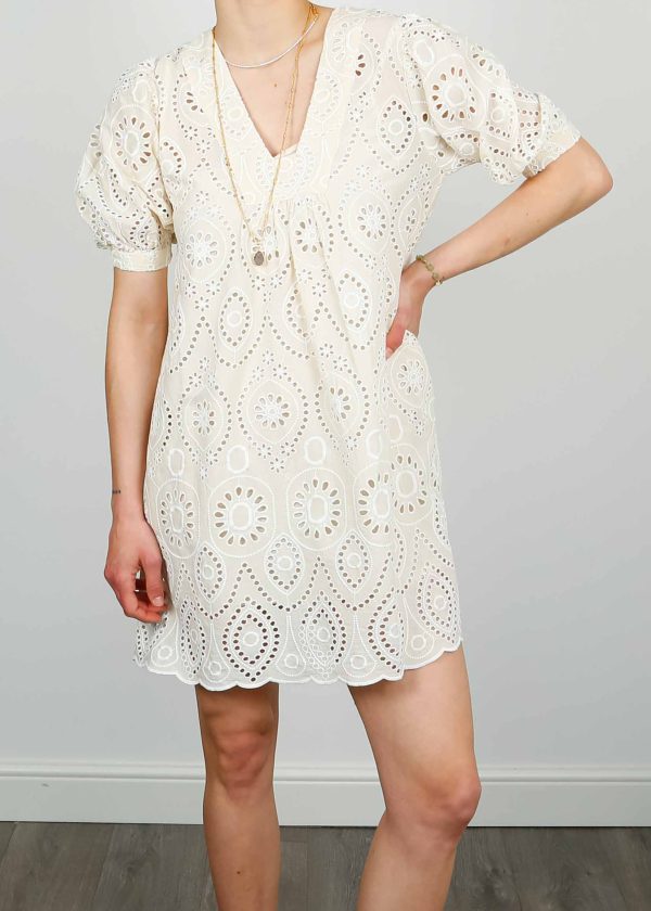 V Kennie Dress in Ivory Cheap