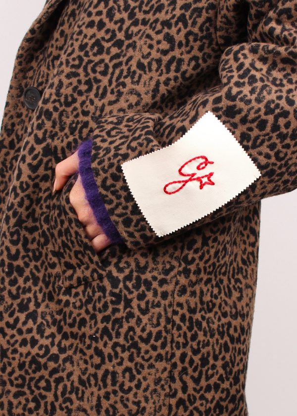 GG Golden Cocoon Wool Coat in Leopard Online now