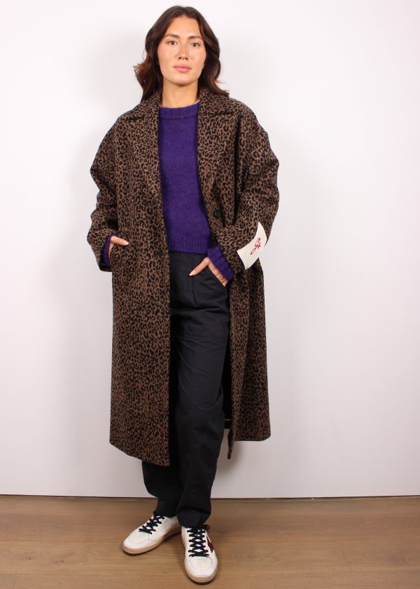 GG Golden Cocoon Wool Coat in Leopard Online now