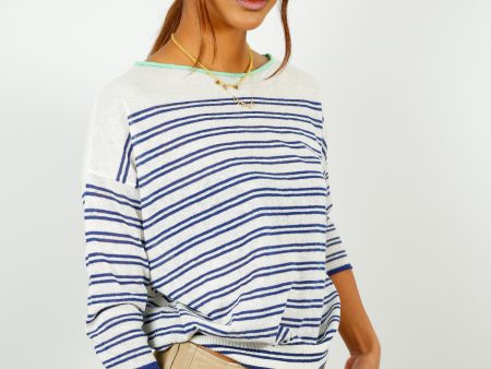 BR Neep Stripe Knit in Blue, White For Sale