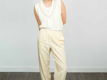 JOSEPH Taio Trousers in Alabaster Hot on Sale