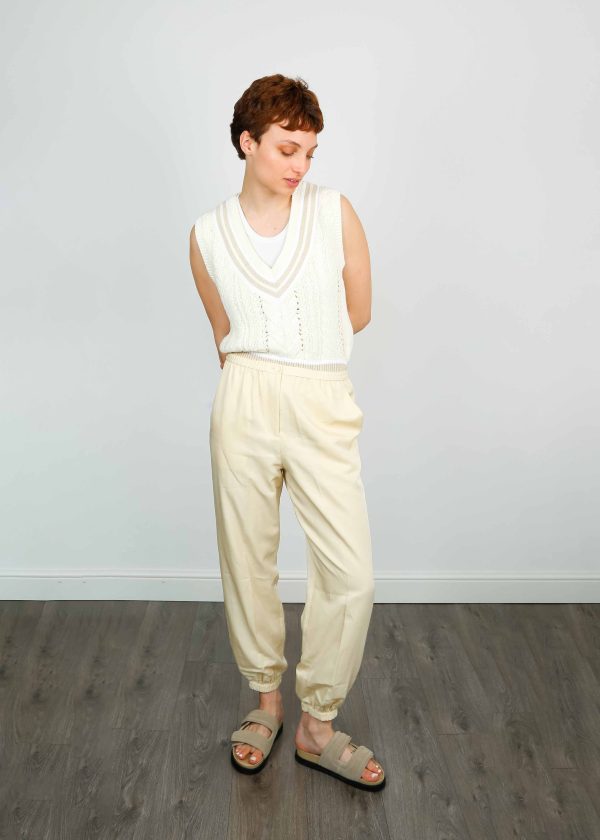 JOSEPH Taio Trousers in Alabaster Hot on Sale