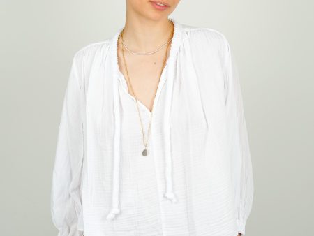 V Kathleen Top in White Hot on Sale